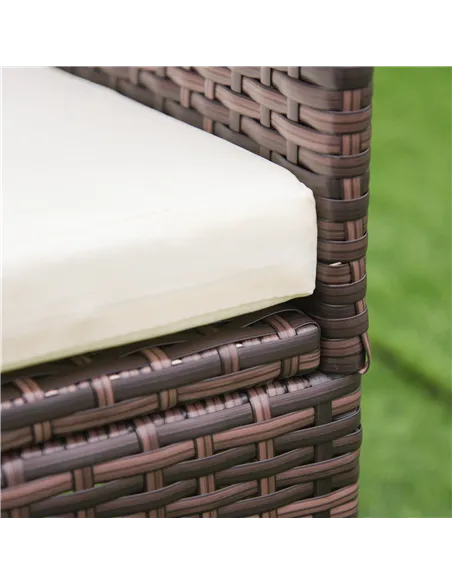 Outsunny 4 PC Rattan Chair Set, Patio Sofa Chairs Set, Cushioned Outdoor Rattan Furniture