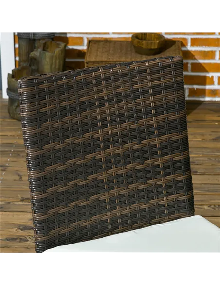 Outsunny Set of Two Armless Rattan Garden Chairs - Brown