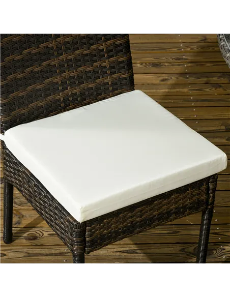 Outsunny Set of Two Armless Rattan Garden Chairs - Brown