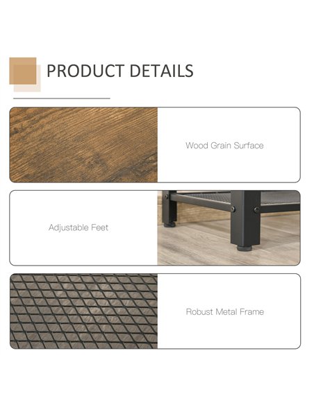 HOMCOM Industrial Console Table，Entryway Table w/Bottom Mesh Shelf Metal Frame Vintage Sofa Table for Hallway, Living Room, Rust