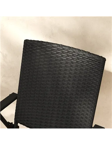 Outsunny Set of Two Folding Rattan Seat Chairs - Black