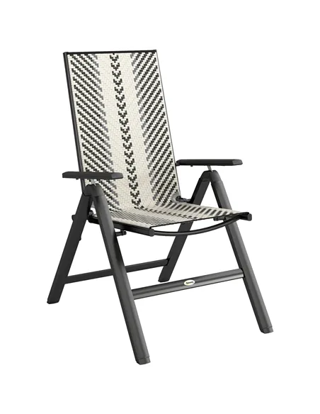 Outsunny Rattan Reclining Garden Chairs - Grey