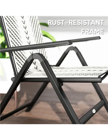 Outsunny Rattan Reclining Garden Chairs - Grey