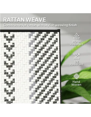 Outsunny Set of Two Rattan Reclining Garden Chairs - Grey