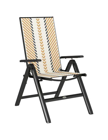 Outsunny Rattan Reclining Garden Chairs - Orange