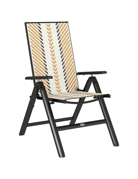 Outsunny Rattan Reclining Garden Chairs - Orange