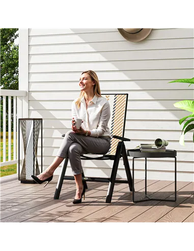 Outsunny Rattan Reclining Garden Chairs - Orange