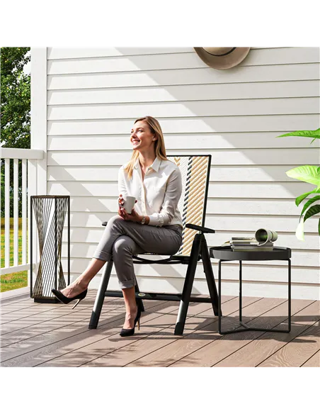 Outsunny Rattan Reclining Garden Chairs - Orange