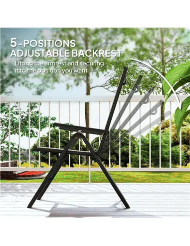 Outsunny Rattan Reclining Garden Chairs - Orange