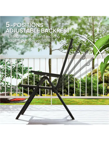 Outsunny Rattan Reclining Garden Chairs - Orange