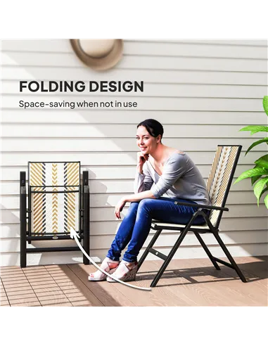 Outsunny Rattan Reclining Garden Chairs - Orange