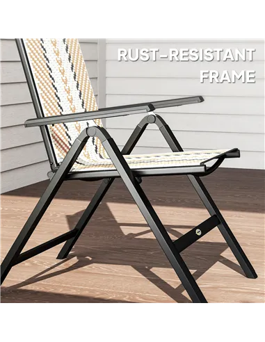 Outsunny Rattan Reclining Garden Chairs - Orange