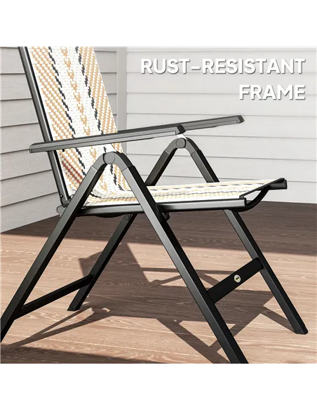 Outsunny Rattan Reclining Garden Chairs - Orange