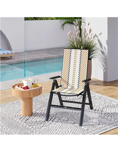 Outsunny Rattan Reclining Garden Chairs - Orange