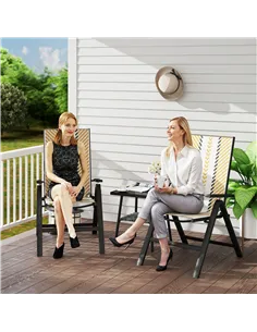 Outsunny Set of Two Rattan Reclining Garden Chairs - Multicolour 2