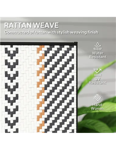 Outsunny Set of Two Rattan Reclining Garden Chairs - Multicolour