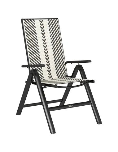 Outsunny Rattan Reclining Garden Chairs - Black