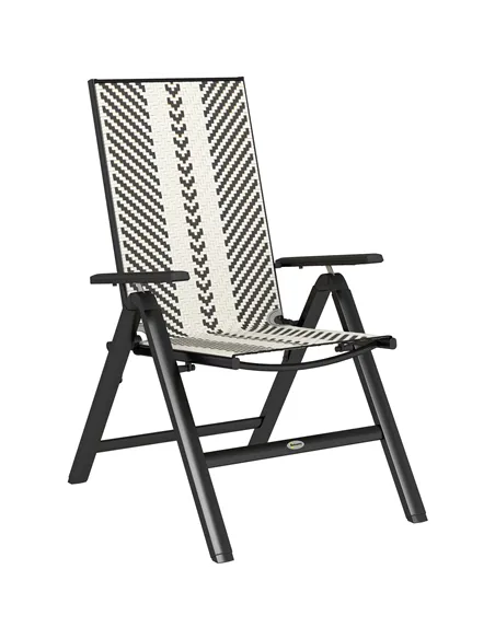 Outsunny Rattan Reclining Garden Chairs - Black