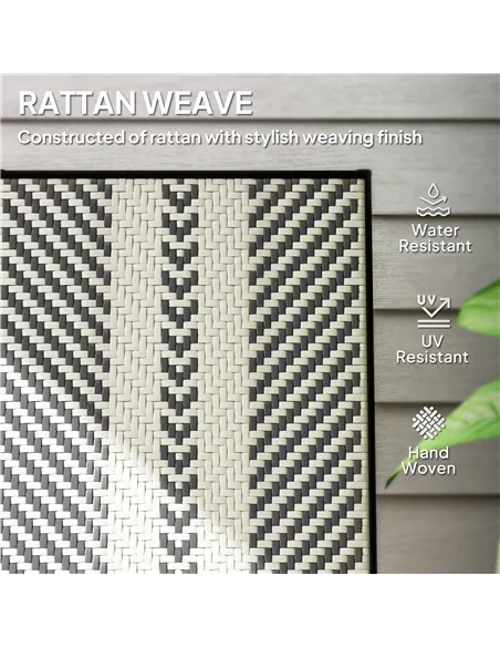 Outsunny Rattan Reclining Garden Chairs - Black