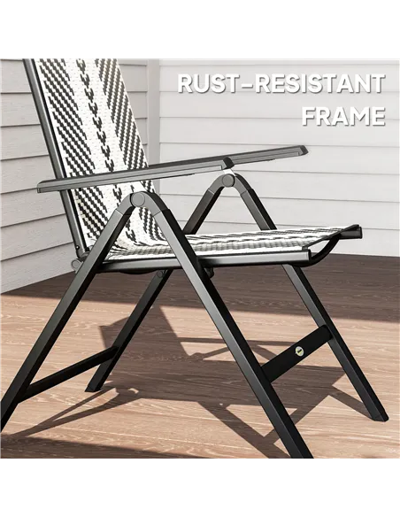 Outsunny Rattan Reclining Garden Chairs - Black