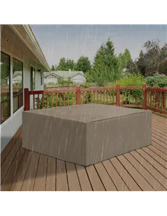 Outsunny 600D Oxford Patio Garden Furniture Dining Table Chair Set Cover Water Protector Waterproof Anti-UV – Beige 2