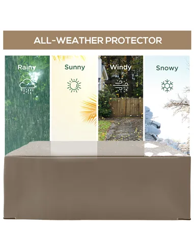 Outsunny 600D Oxford Patio Garden Furniture Dining Table Chair Set Cover Water Protector Waterproof Anti-UV – Beige