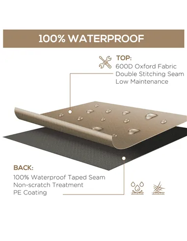 Outsunny 600D Oxford Patio Garden Furniture Dining Table Chair Set Cover Water Protector Waterproof Anti-UV – Beige