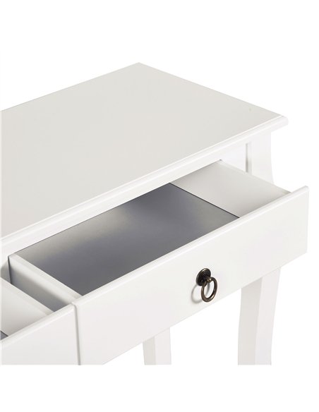 HOMCOM Console Table Modern Sofa Side Desk with Storage Shelves Drawers for Living Room Entryway Bedroom Ivory White