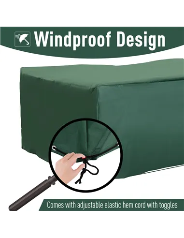 Outsunny Outdoor Garden Furniture Cover Waterproof, Anti-UV 600D Heavy Duty Oxford Fabric Patio Furniture Cover for Rectangular 