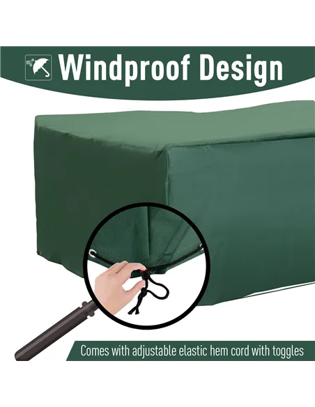 Outsunny Outdoor Garden Furniture Cover Waterproof, Anti-UV 600D Heavy Duty Oxford Fabric Patio Furniture Cover for Rectangular 