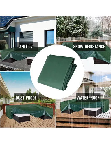 Outsunny Outdoor Garden Furniture Cover Waterproof, Anti-UV 600D Heavy Duty Oxford Fabric Patio Furniture Cover for Rectangular 