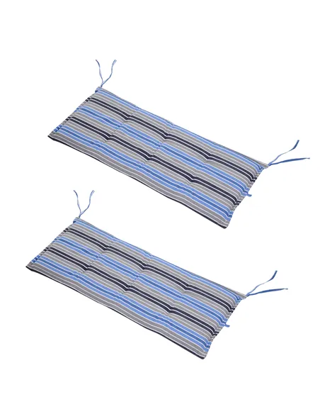 Outsunny Polyester Set Of 2 Swing Chair Cushion Blue Stripes
