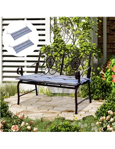 Outsunny Polyester Set Of 2 Swing Chair Cushion Blue Stripes 2
