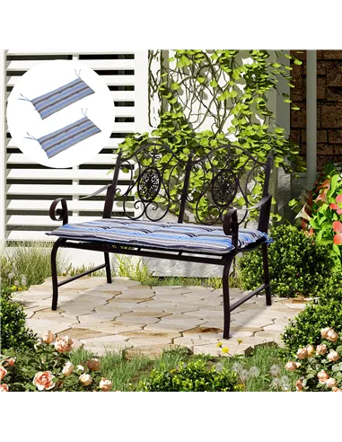 Outsunny Polyester Set Of 2 Swing Chair Cushion Blue Stripes