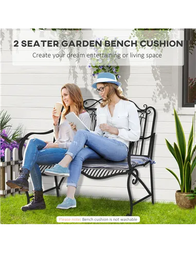 Outsunny Polyester Set Of 2 Swing Chair Cushion Blue Stripes