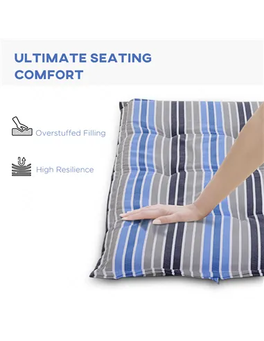 Outsunny Polyester Set Of 2 Swing Chair Cushion Blue Stripes