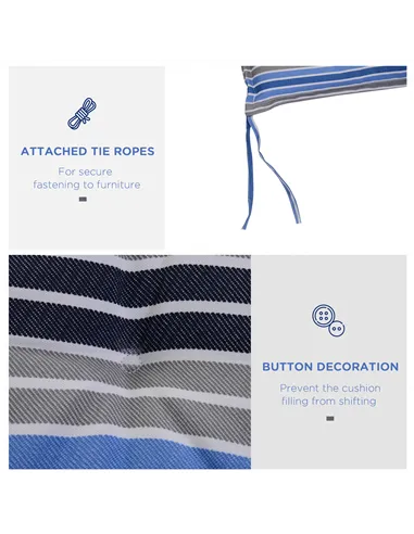 Outsunny Polyester Set Of 2 Swing Chair Cushion Blue Stripes