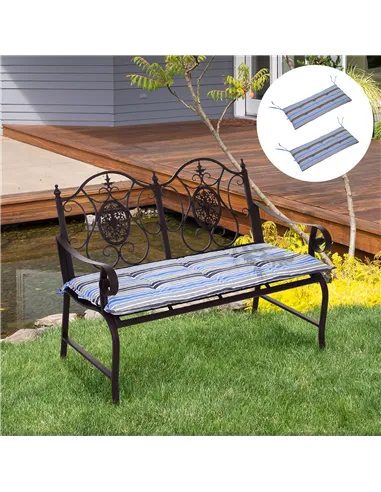 Outsunny Polyester Set Of 2 Swing Chair Cushion Blue Stripes