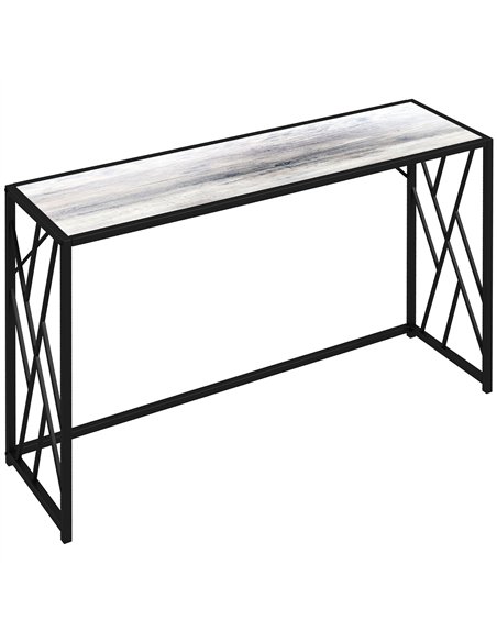 HOMCOM Console Table, Industrial Sofa Table with Metal Frame for Living Room, Hallway, 120 cm, Grey