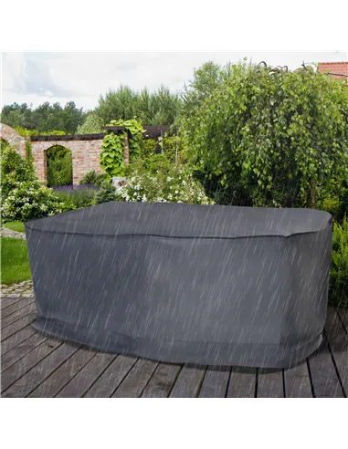 Outsunny Garden Furniture Cover, Waterproof Windproof 420D Heavy Duty Oxford Fabric    Rattan Furniture Cover, Rectangular Outdo