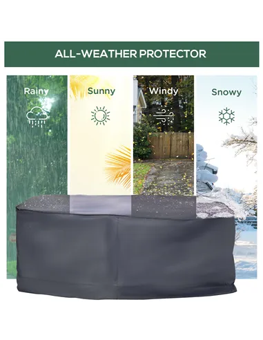Outsunny Garden Furniture Cover, Waterproof Windproof 420D Heavy Duty Oxford Fabric    Rattan Furniture Cover, Rectangular Outdo