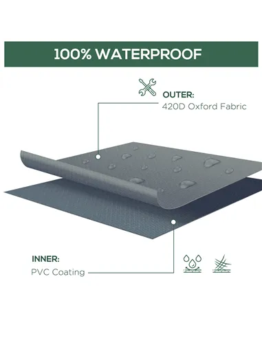 Outsunny Garden Furniture Cover, Waterproof Windproof 420D Heavy Duty Oxford Fabric    Rattan Furniture Cover, Rectangular Outdo