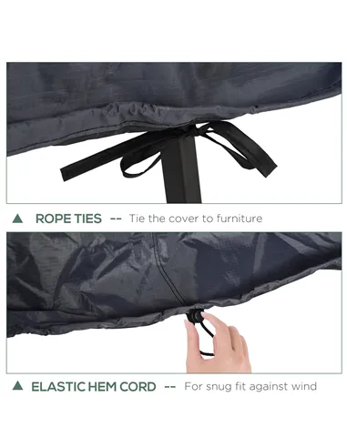 Outsunny Garden Furniture Cover, Waterproof Windproof 420D Heavy Duty Oxford Fabric    Rattan Furniture Cover, Rectangular Outdo