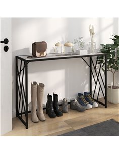 HOMCOM Console Table, Industrial Sofa Table with Metal Frame for Living Room, Hallway, 120 cm, Grey 2