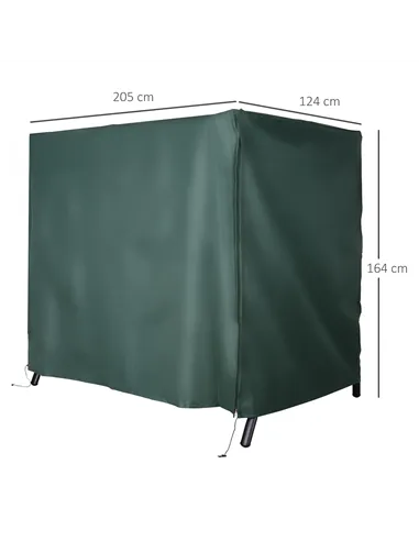 Outsunny 205 x 124cm Three-Seater Swing Chair Protective Cover Deep Green