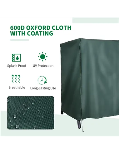 Outsunny 205 x 124cm Three-Seater Swing Chair Protective Cover Deep Green