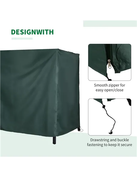 Outsunny 205 x 124cm Three-Seater Swing Chair Protective Cover Deep Green