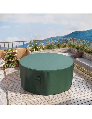 Outsunny Garden Patio Large Furniture Set Round Cover 600D Oxford Waterproof, Ф193 x 80H cm, Green