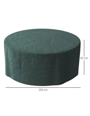 Outsunny Garden Patio Large Furniture Set Round Cover 600D Oxford Waterproof, Ф193 x 80H cm, Green