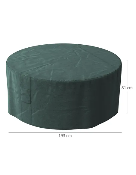 Outsunny Garden Patio Large Furniture Set Round Cover 600D Oxford Waterproof, Ф193 x 80H cm, Green